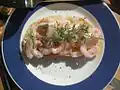Shrimp on white bread