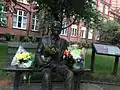 Flowers on the Alan Turing Memorial, 2012.