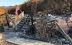 Remains of a house on Cross Creek Road in Fountaingrove on November 1, 2017