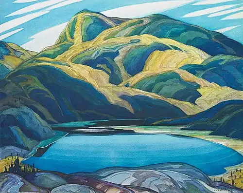 Lone Lake, watercolor, 1929, private collection