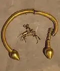 Northern Gallaeci torc (Artabri type with "pear" terminals), showing construction, and decoration of the hoop