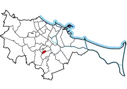 Location of Wzgórze Mickiewicza within Gdańsk