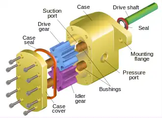 Exploded-view engineering drawing