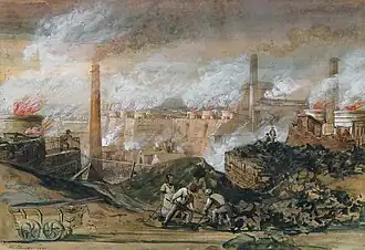 Image 20Dowlais Ironworks (1840) by George Childs (1798–1875) (from History of Wales)