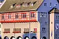 detail view of the timbered first floor