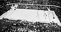 A basketball game in Gill Coliseum, circa 1956