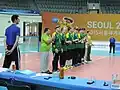 Lithuania line-up in a game with Australia (May 2015).