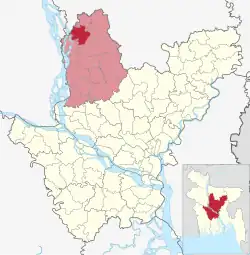 Location of Gopalpur Upazila