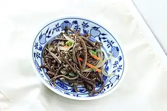 Seasoned stir-fried bracken (gosari namul) from Korea
