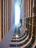 The west atrium, looking up