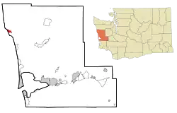 Location of Taholah, Washington