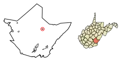Location of Falling Spring in Greenbrier County, West Virginia.