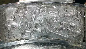 The full scene from Plate A of the Gundestrup Cauldron.: no 6 
