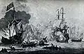 Mezzotint of the battle by Elisha Kirkall