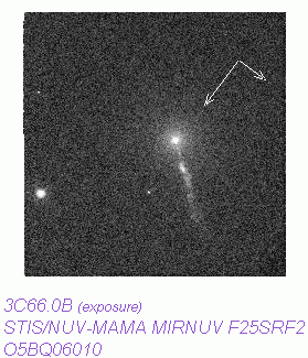 Hubble Legacy Archive Near-UV image of the relativistic jet in 3C 66B