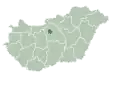 Map of Hungary highlighting Budapest