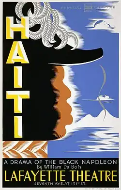 Poster for William DuBois' Haiti (1938) designed by Vera Bock