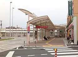 Bus stops on the north side in September 2015