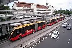 Harmoni BRT station original building, prior to the construction of the Jakarta MRT, 2016