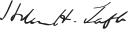 Cursive signature in ink