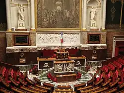 The tribune and desk of the president