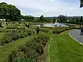 Pond in a garden.