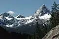 The end of Hock's east ridge (right)
