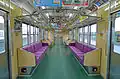 The interior of car 7266 in March 2015