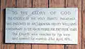 A plaque in the church