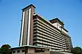 Tall concrete hotel tower