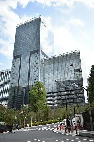 Modern hotel building with glass and concrete facade