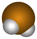 Space-filling model of the hydrogen telluride molecule