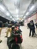 Passengers waiting at the station