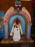 Idol of God Hanuman inside the temple