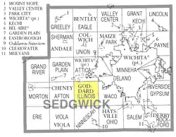 Location within Sedgwick County