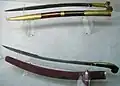 Yataghan (on top) and kilij from Topkapı Palace Museum Imperial Armoury