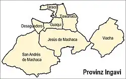 Location of the municipality within Ingavi province