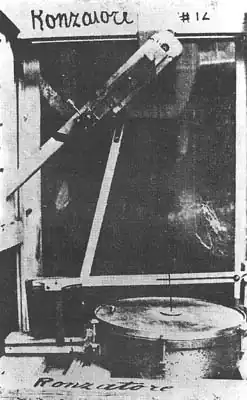 photo of an indoor Intonarumori machine (must be rotated!)