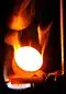 An iron (III) flame, generated using the thermite reaction