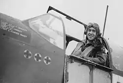 Jack Tarleton Bradley in the cockpit of his P-51 Mustang
