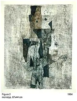 Figure, monotype 67 × 44 cm, 1964