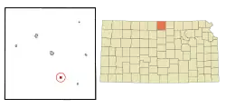 Location within Jewell County and Kansas