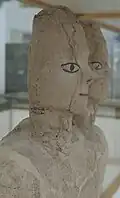 Left side-view of an Ain Ghazal statue from the Archaeological Museum of Amman
