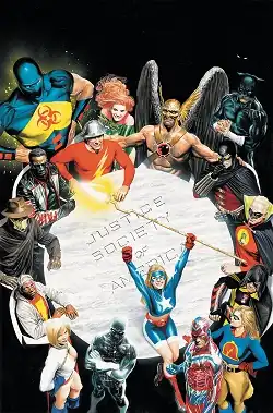 The JSA seated around a table