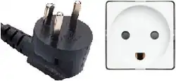 A Danish electrical socket – with its two "eyes" and a "mouth" (all functional parts of the device), forming a pareidolic face