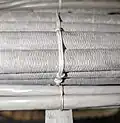 Cables laced together using a Kansas City stitch.