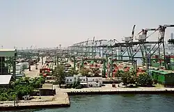 A container processing zone