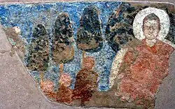Buddhist mural in Kara Tepe, 2nd–4th century AD.