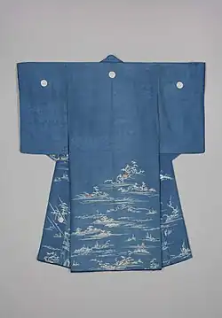 Kosode for a woman with design inspired by the Eight Views of Ōmi, 1780–1820, Khalili Collection of Kimono
