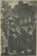 Kiddush levana (1929), by Moshe Appelbaum [he]. Painting.